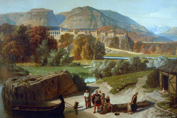 Ville romaine btie au pied des Alpes dauphinoises quelque temps aprs la conqute des Gaules by Octave Penguilly-L'Haridon,1870