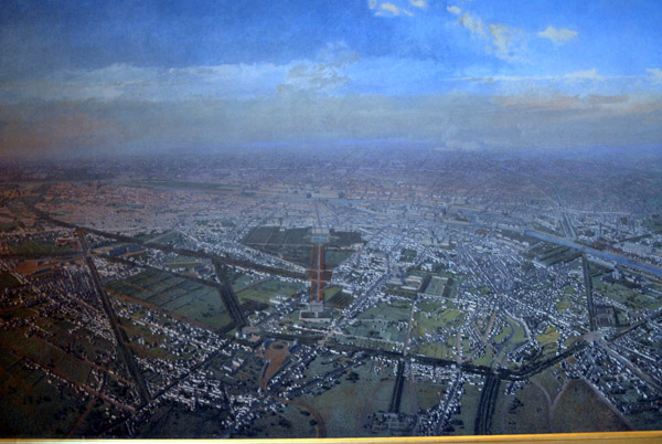 Vue gnrale de Paris (from an observation balloon) by Victor Navlet 1855
