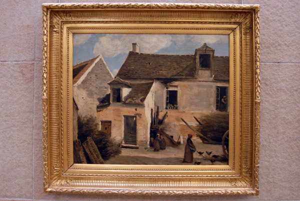 Cour d'une maison de paysans, aux environs de Paris by Camille Corot, ca 1865-70