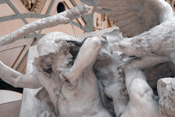 Detail of the plaster model Eagle Hunters by Jules Coutan, 1900