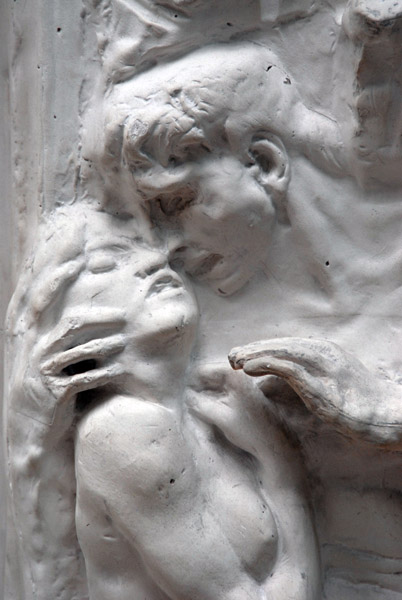 Detail from Rodin's plaster model of the Gate to Hell