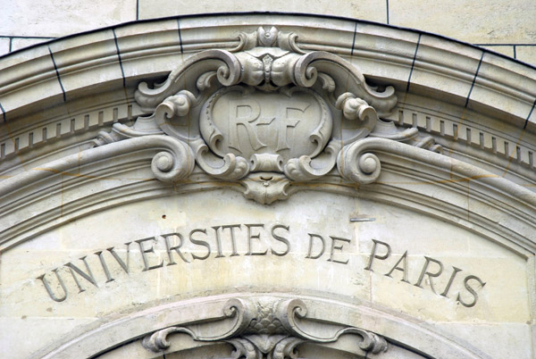 Universits de Paris - above a door to la Sorbonne
