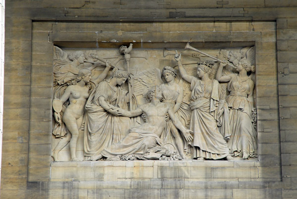 Relief on the peristyle of the Panthn, Paris -  L'Apothose du hros mort pour la patrie- Nanteuil, 1837