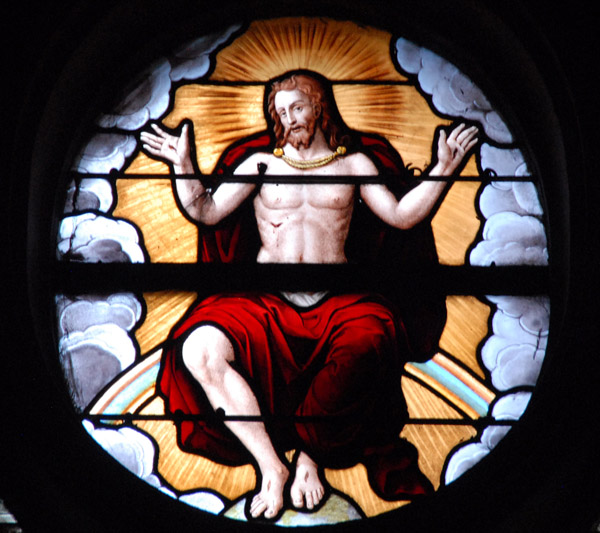 Stained glass window of Christ, Saint-tienne-du-Mont