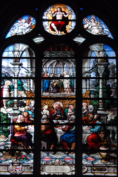 Stained glass window The Last Supper Saint-Étienne-du-Mont