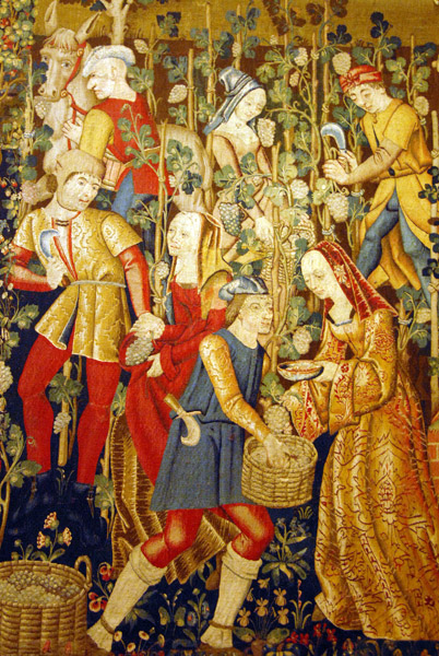 Tapestry The Grape Harvest Flemish, 16th C.