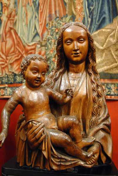 Wooden sculpture of  the Virgin and Child, Leuven ca 1500