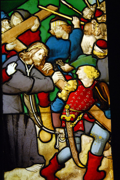 Stained glass window Carrying the Cross Chapel of the Hôtel de Cluny ca 1500