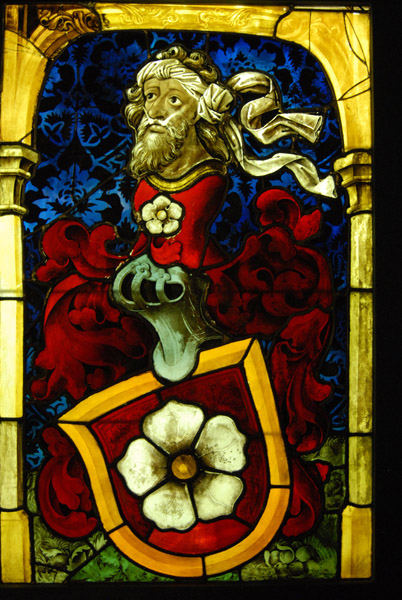 Stained glass window with the Mullenheim family crest from the workshop of Peter Hemmel, Alsace ca 1467