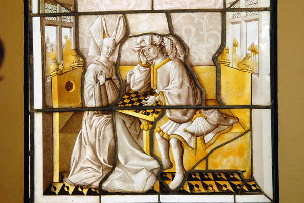 Stained glass window Chess Players Lyon ca 1430
