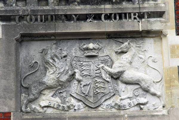 Sussex County Court, Brighton, with coat-of-arms