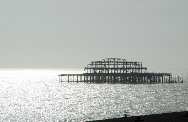 Brighton West Pier ruins in the late afternoon