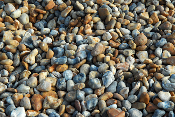 The beach in Brighton is rocky