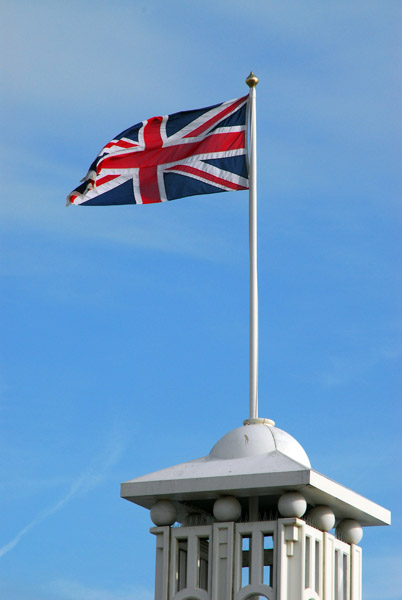 Union Jack flying over Brighton Pier