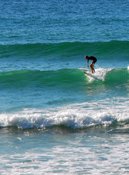 Surfing the north side of Noosa Head