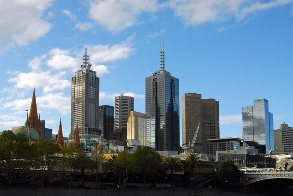 Skyline of downtown Melbourne from Southbank