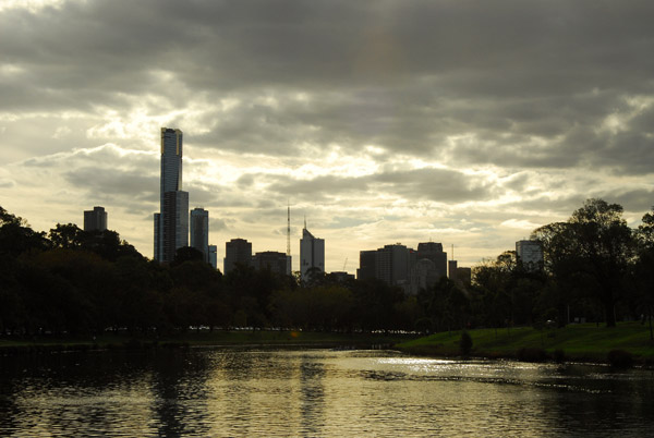 Yarra River near sunset on a cloudy day