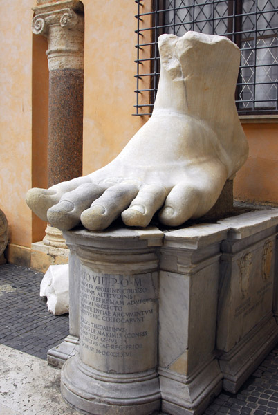 The foot of the colossus of Constantine, Musei Capitolini, Rome