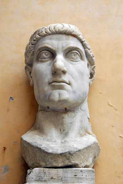 The head of the Colossus of Constantine (2.6m) Museo del Palazzo dei Conservatori courtyard