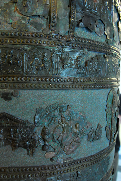 Detail of the ancient bronze Roman chariot