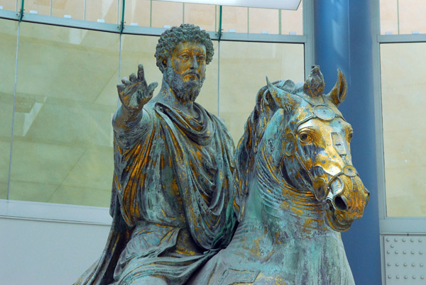 The original 161-180 AD bronze equestrian statue of Marcus Aurelius from the Piazza del Campidoglio