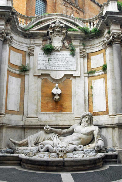 Fountain in the courtyard of the Museo Capitolino installed in 1644