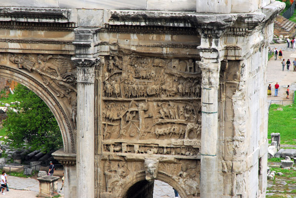 Detail of the Arch of Septimius Severus - upper right of the west side