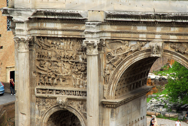 Detail of the Arch of Septimius Severus - upper left of the west side