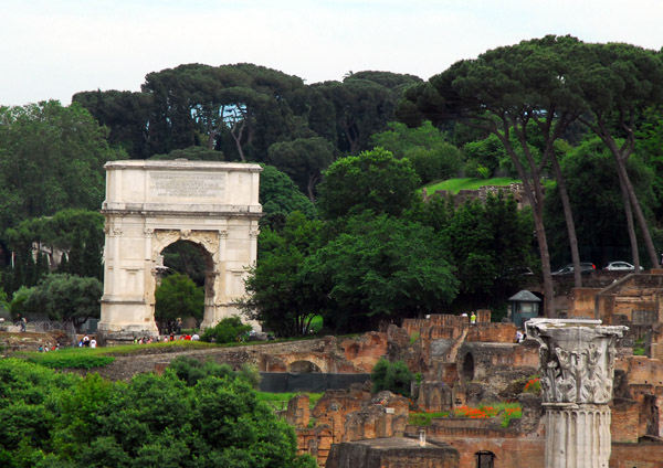 Arch of Titus commemorating the sack of Jerusalem and the destruction of the Second Temple in 70 AD