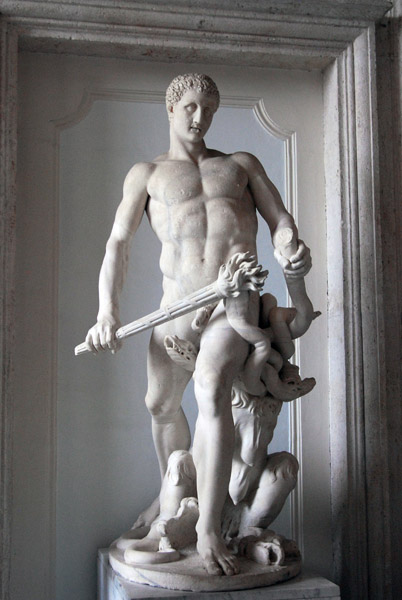 Statue of Hercules restored as killing the Hydra of Lerna, Hellenistic with restoration by Alessandro Algardi in the 17th C.