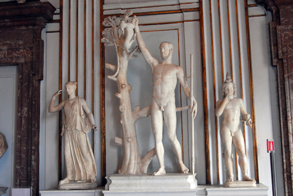 The Hunter flanked by Artemide and Arpocrate, Great Hall of the Capitoline Museum, Rome