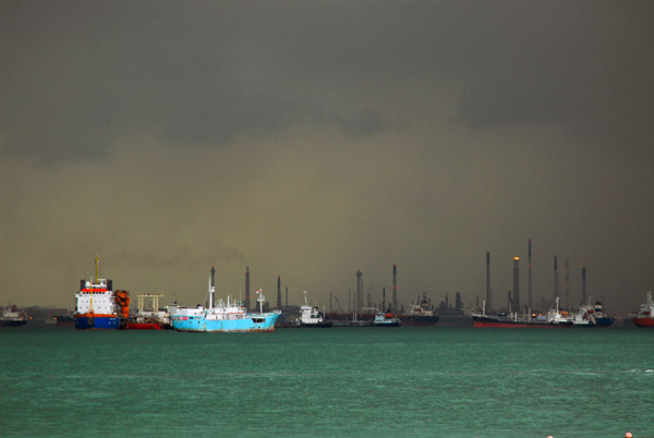 Shell Oil refinery on the Singaporean island of Pulau Bukom to the southwest of Sentosa