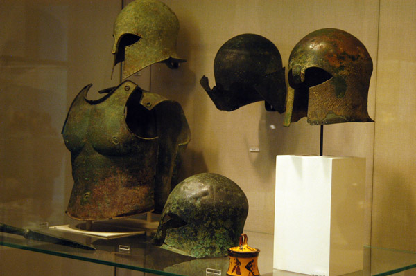 Ancient Greek helmets and armor