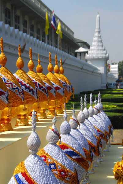 Decorations outside the Grand Palace for the King's 80th Birthday