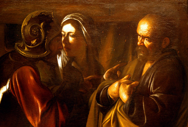 The Denial of Saint Peter by Caravaggio, ca 1610, Metropolitan Museum of Art, NY