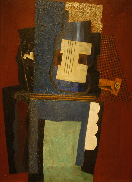 Guitar and Clarinet on a Mantelpiece by Pablo Picasso, 1915