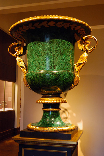 Large vase of green stone