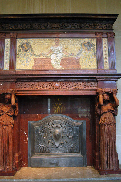 Vanderbilt Mantlepiece with two Kariatides by Augustus Saint-Gaudens, ca 1881