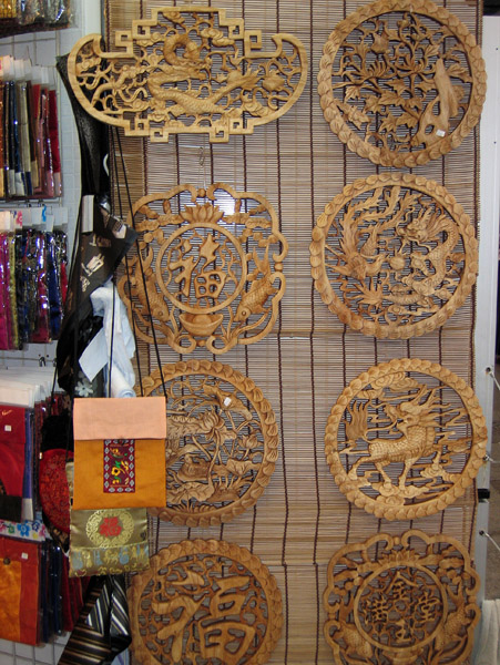 Wood carvings, Stanley Market