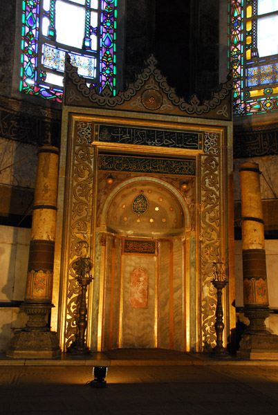 Beautiful mihrab of the Ayasophya from when the church was converted to a mosque