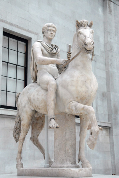 Roman marble of a youth on horseback, ca 1st AD