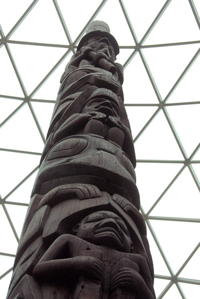 Totem Poleof red cedar from British Columbia ca 1850