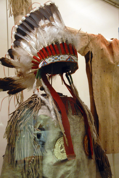 Feather bonnet of Yellow Calf, ca 1927