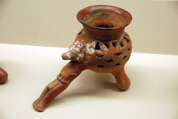 Pottery tripod incense burner, Huaxtec, Isla de Sacrificios, AD900-1521