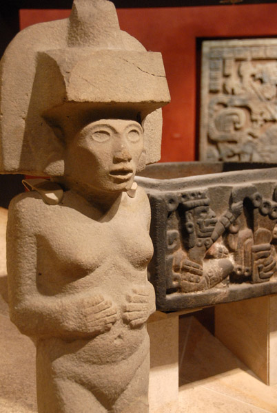 Stone sculpture of female Huaxtec deity 900-1450 AD