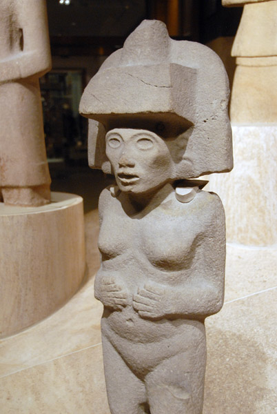 Stone sculpture of female Huaxtec deity 900-1450 AD