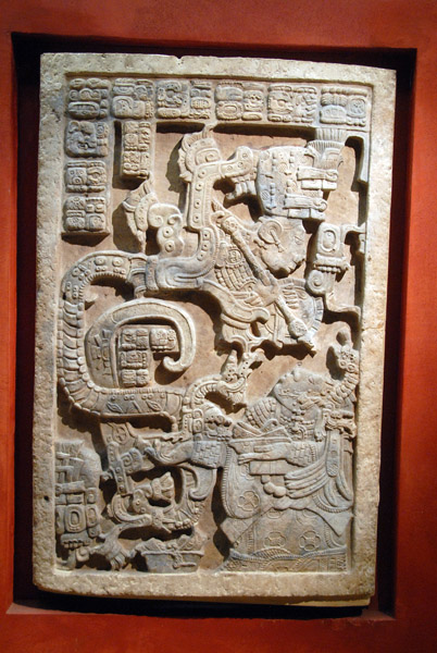 Lintel 25 from the Mayan site of Yaxchilan, ca 725 AD