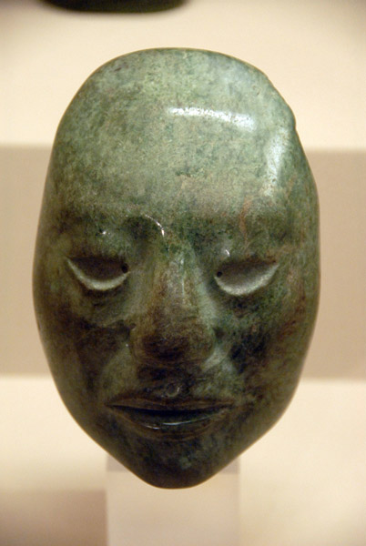 Jade portrait head, Maya, 600-800 AD from Copan