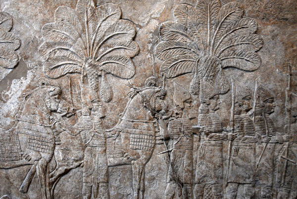 Frieze of campaigning in southern Iraq from the southwest palace of Nineveh, Assyrian ca 640 BC