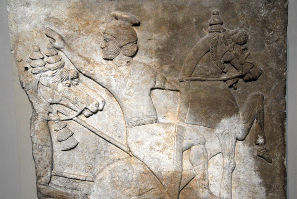 Surrender of enemy horseman, Assyrian ca 728 BC, Nimrud (central palace) in modern Iraq